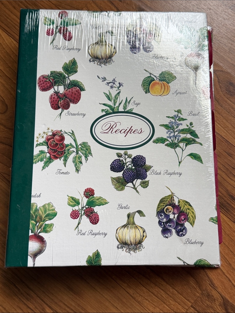 Recipes Recipe Organizer Notebook - Green and White Botanical Cover